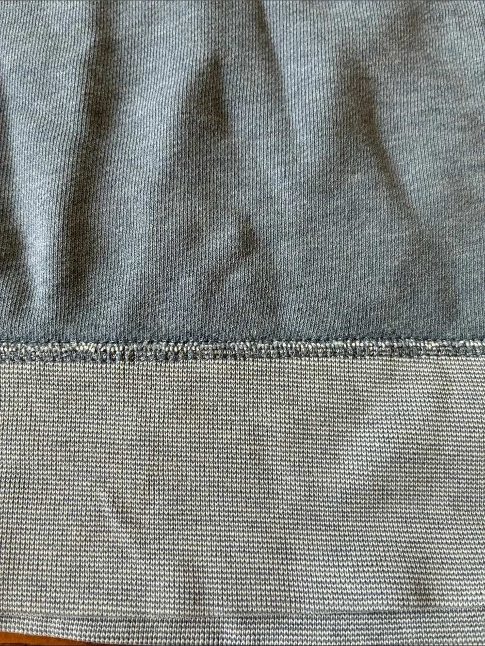 J. Crew Two-Tone Lightweight Crewneck Sweatshirt - Blue with Cream Trim